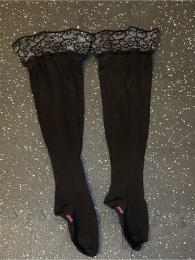 Mediven Black Lace Top compression Thigh-High Socks